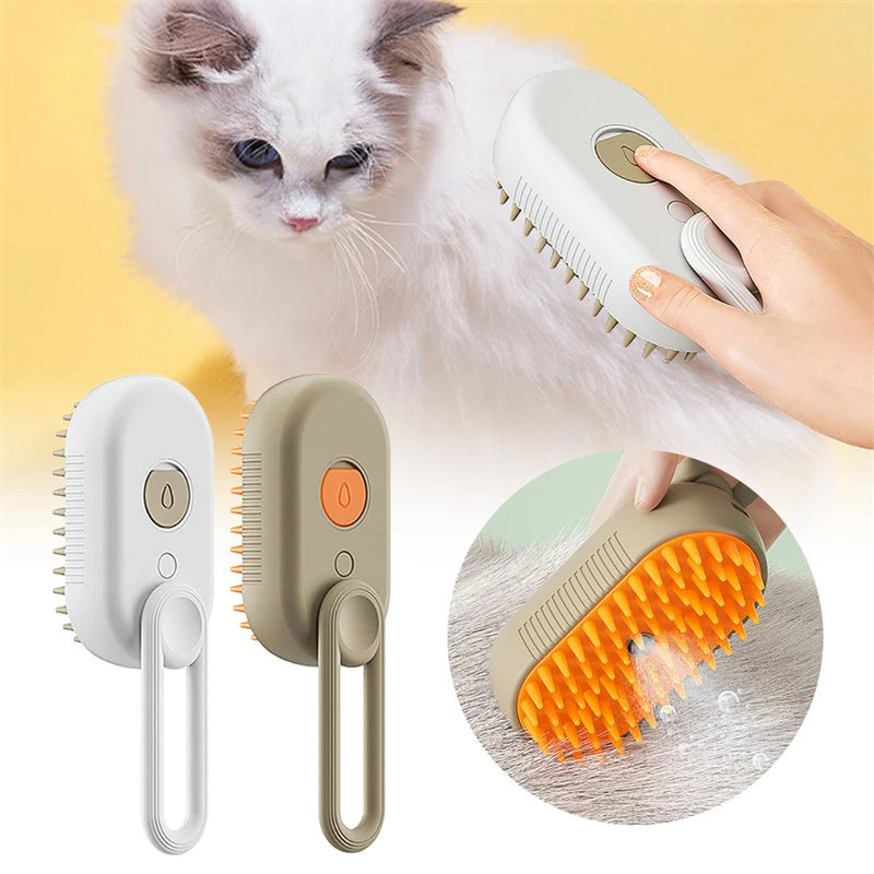 3-in-1 Steam Grooming Brush for Dogs & Cats