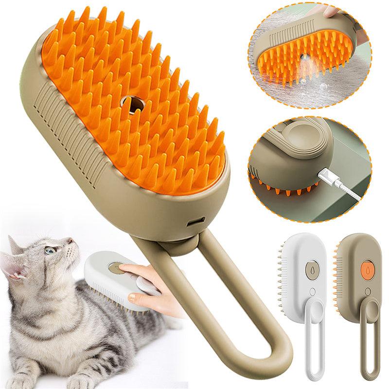 3-in-1 Steam Grooming Brush for Dogs & Cats